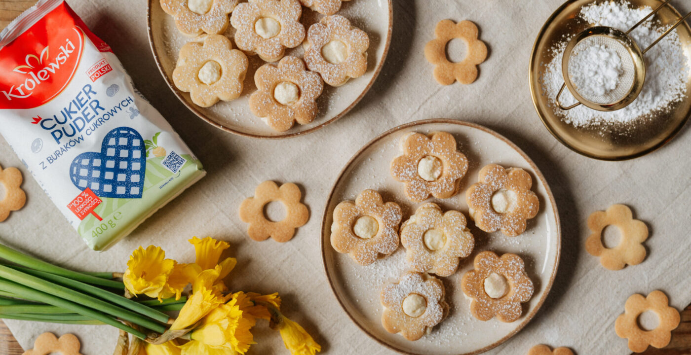 Kruche ciasteczka kwiatuszki markizy